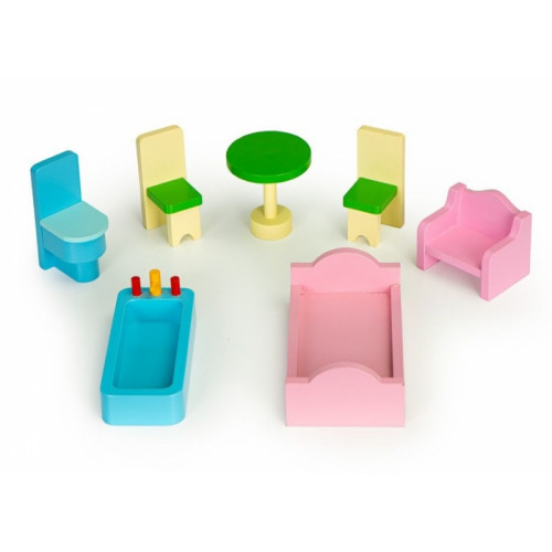 Drevený domček pre bábiky ECO TOYS - Rezidencia mätová