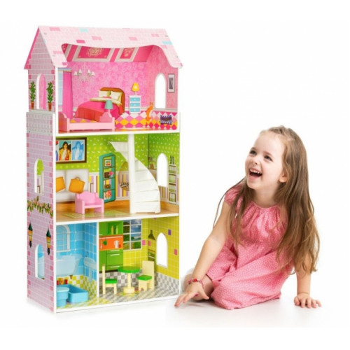 Drevený domček pre bábiky ECO TOYS - Rezidencia mätová