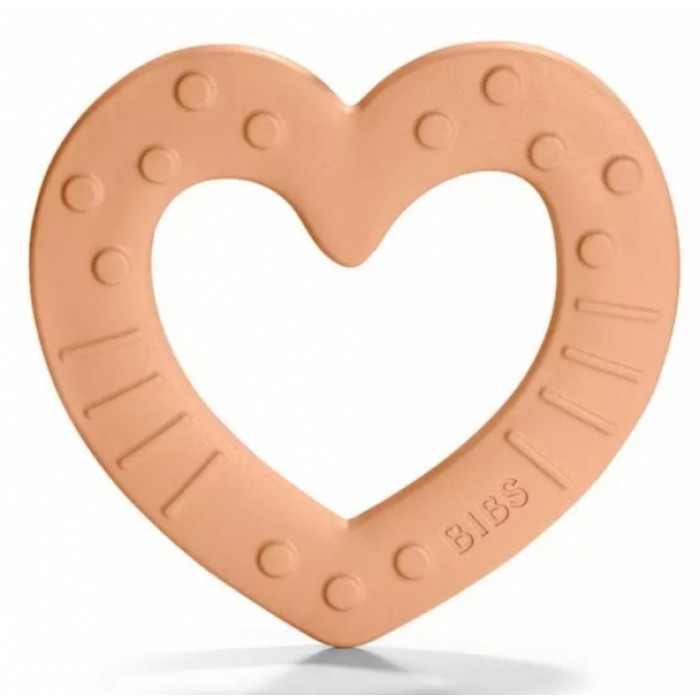 BIBS Baby Bitie Heart Peach - Silikónové hryzátko Srdiečko - merunkové BIBS Baby Bitie Heart Peach - Silikónové hryzátko Srdiečko - merunkové