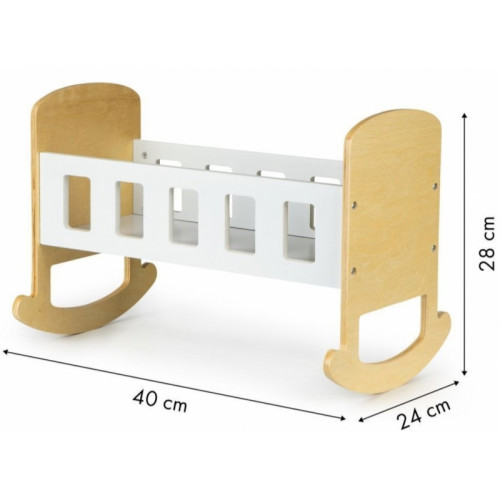 Eco toys Drevená kolieska pre bábiky  - biela