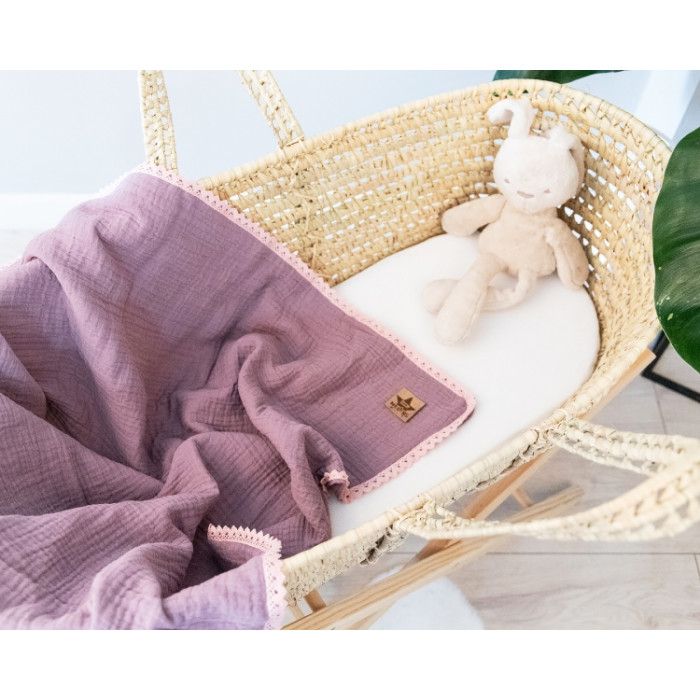 Baby Nellys Luxusná dvojvrstvová mušelínová detská deka, 75 x 100 cm, fialová Baby Nellys Luxusná dvojvrstvová mušelínová detská deka, 75 x 100 cm, fialová