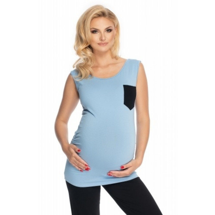 Be MaaMaa Tehotenské, dojčiace 3/4 pyžamo - modré, čierne, veľ. L/XL Be MaaMaa Tehotenské, dojčiace 3/4 pyžamo - modré, čierne, veľ. L/XL