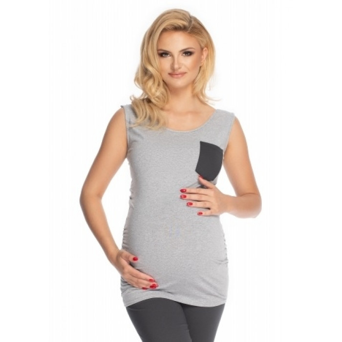 Be MaaMaa Tehotenské, dojčiace 3/4 pyžamo - šedé, grafit, veľ. L/XL Be MaaMaa Tehotenské, dojčiace 3/4 pyžamo - šedé, grafit, veľ. L/XL