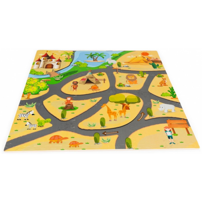 ECO TOYS Detské penové puzzle 93,5x93,5cm, hracia deka, podložka na zem Safari, 9 dielov ECO TOYS Detské penové puzzle 93,5x93,5cm, hracia deka, podložka na zem Safari, 9 dielov