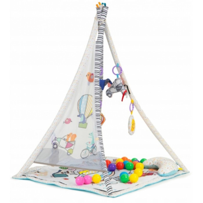 ECO TOYS Vzdelávacia deka 3v1 Týpí s loptičkami ECO TOYS Vzdelávacia deka 3v1 Týpí s loptičkami