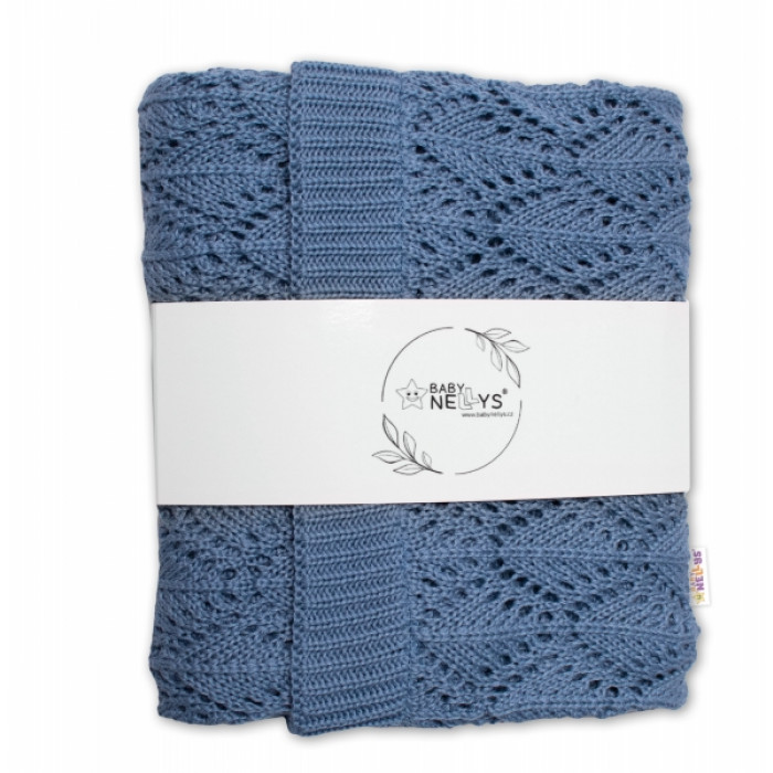 Luxusná bavlnená háčkovaná deka, dečka LOVE, 75x95cm - jeans Luxusná bavlnená háčkovaná deka, dečka LOVE, 75x95cm - jeans