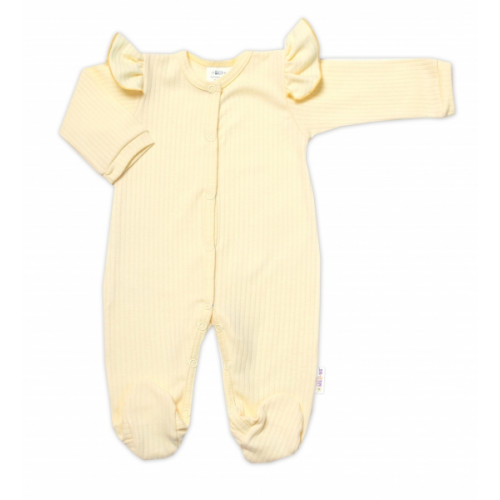 Baby Nellys 5-dielna rebrovaná súpravička do pôrodnice Girl, žltá, vel. 62