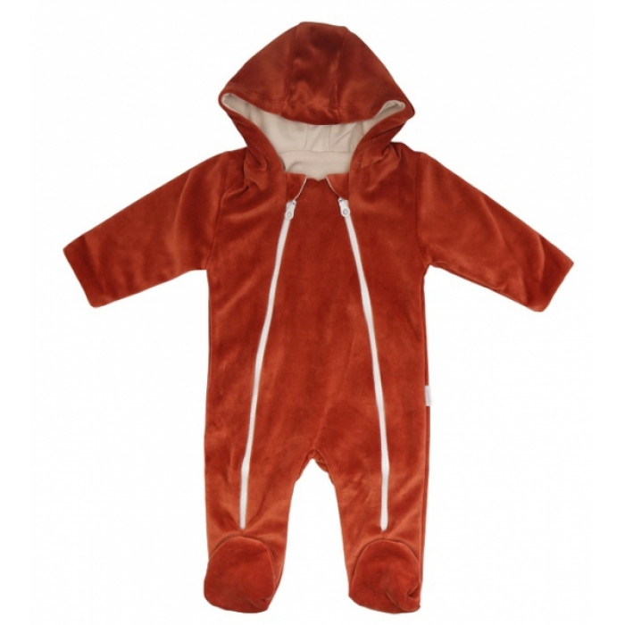 Mamatti Dojčenský overal VELVET, Baby Fox - hnědý, veľ. 74 Mamatti Dojčenský overal VELVET, Baby Fox - hnědý, veľ. 74