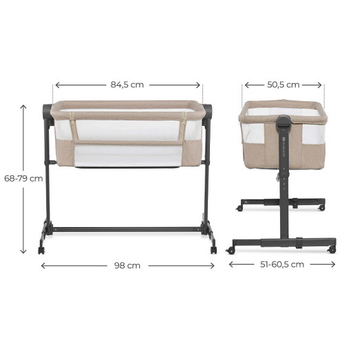 Prístavná postieľka 2v1 Kinderkraft NESTE UP 2 beige s matracom