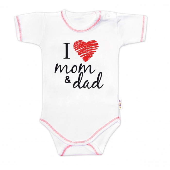 Body krátky rukáv Baby Nellys, I love mom & dad, veľ. 86 Body krátky rukáv Baby Nellys, I love mom & dad, veľ. 86