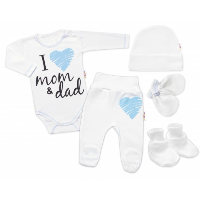 Baby Nellys Súpravička do pôrodnice I love mom & dad, kluk, veľ. 62 Baby Nellys Súpravička do pôrodnice I love mom & dad, kluk, veľ. 62