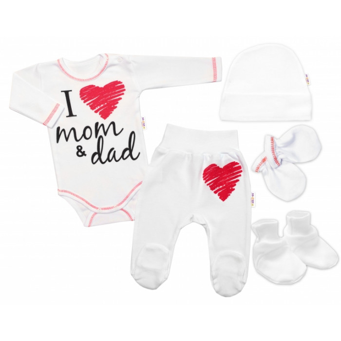 Baby Nellys Súpravička do pôrodnice I love mom & dad, veľ. 62, uni Baby Nellys Súpravička do pôrodnice I love mom & dad, veľ. 62, uni