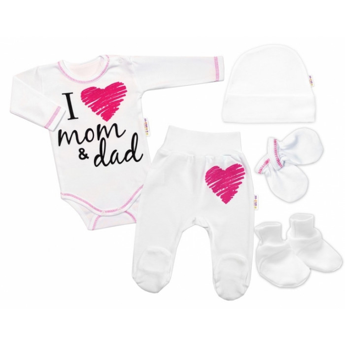 Baby Nellys Súpravička do pôrodnice I love mom & dad, holka Baby Nellys Súpravička do pôrodnice I love mom & dad, holka