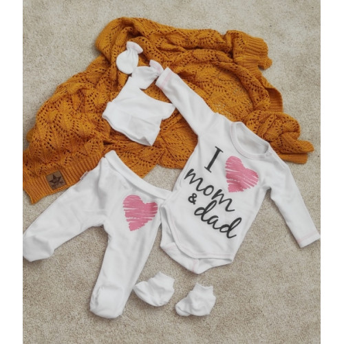Baby Nellys Súpravička do pôrodnice  I love mom & dad, veľ. 62, holka
