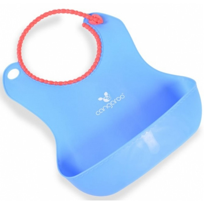 Cangoroo Silikonový podbradník Baby Bib Am Am - modrý Cangoroo Silikonový podbradník Baby Bib Am Am - modrý