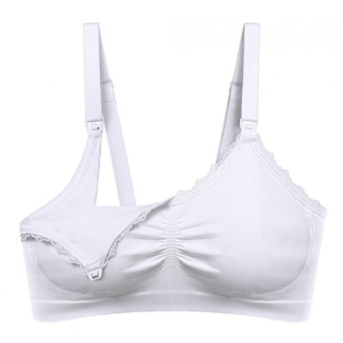 Dojčiacia podprsenka s čipkou BabyOno, biela, E80-85 cm