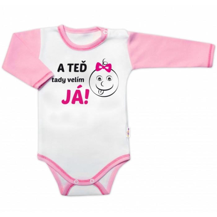 Baby Nellys Body dlhý rukáv s vtipným textom, A TEĎ tady velím JÁ!, Holka, veľ. 86 Baby Nellys Body dlhý rukáv s vtipným textom, A TEĎ tady velím JÁ!, Holka, veľ. 86