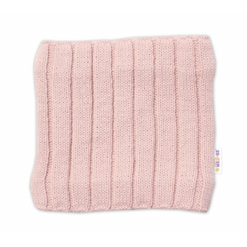 BABY NELLYS Zimná nadčasová čiapka + komín, púdrová