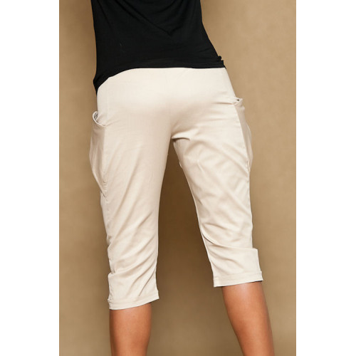 Be MaaMaa Tehotenské nohavice ALADINKY 3 / 4- béžové, vel. L