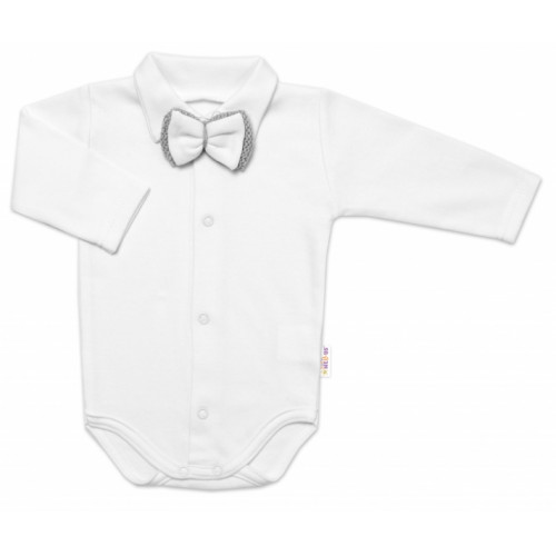 5-dielna pletená sada Baby Nellys, Boy, body, nohavice, sveter, čiapka, motýlik - šedá