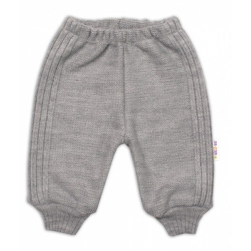 5-dielna pletená sada Baby Nellys, Boy, body, nohavice, sveter, čiapka, motýlik - šedá