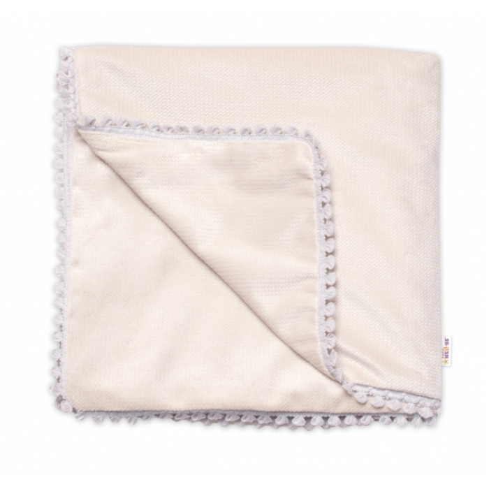 Detská deka Velvet - obojstranná s ozdobným lemovaním, Baby Nellys 100 x 75 cm, béžová Detská deka Velvet - obojstranná s ozdobným lemovaním, Baby Nellys 100 x 75 cm, béžová