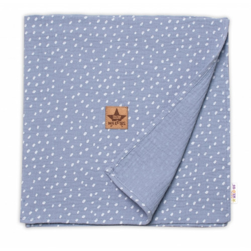 Mušelinová sada DOTS 30x35cm, 95x95cm, 2D letná, Baby Nellys, jeans