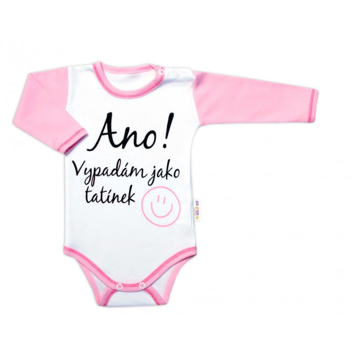 Body dlhý rukáv s vtipným textom Baby Nellys,  Ano! Vypadám jako tatínek, holka