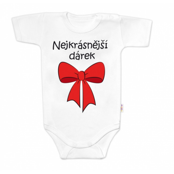 Body krátky rukáv s vtipným textom Baby Nellys, Nejkrásnější dárek, biele, veľ. 74 Body krátky rukáv s vtipným textom Baby Nellys, Nejkrásnější dárek, biele, veľ. 74