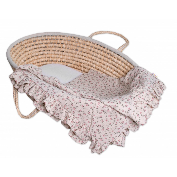 Luxusná dvojvrstvová mušelínová deka s volánikmi, Ružička, Baby Nellys 120 x 120 cm, ecru Luxusná dvojvrstvová mušelínová deka s volánikmi, Ružička, Baby Nellys 120 x 120 cm, ecru