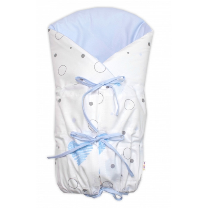 Klasická retro zavinovačka LALLY šnurovacia s výplňou, I love Boy Baby Nellys, modrá/biela Klasická retro zavinovačka LALLY šnurovacia s výplňou, I love Boy Baby Nellys, modrá/biela