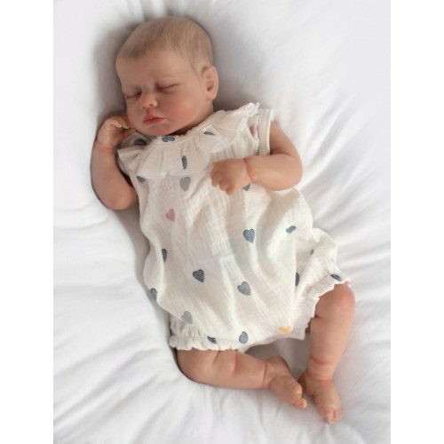Body s nohavičkami, mušelín, Srdiečko, Baby Nellys - smotanové, veľ. 80