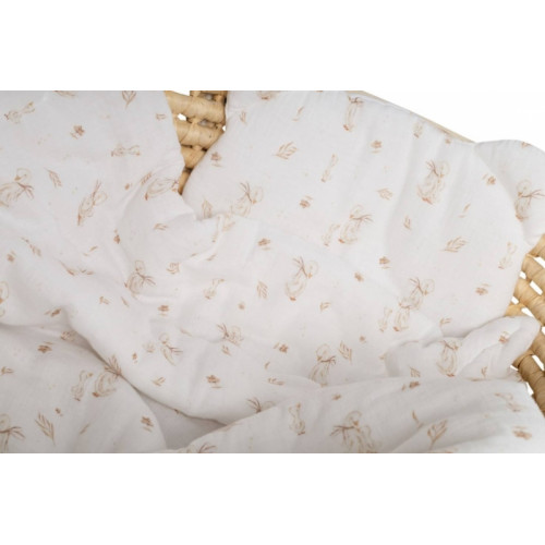 Mušelínová sada GOOSE Teddy 30x35cm, 70x100cm, 2D, Baby Nellys, biela