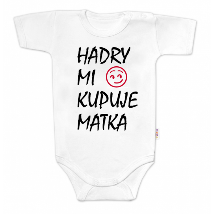 Body krátky rukáv Hadry mi kupuje matka, Baby Nellys, biele, veľ. 74 Body krátky rukáv Hadry mi kupuje matka, Baby Nellys, biele, veľ. 74