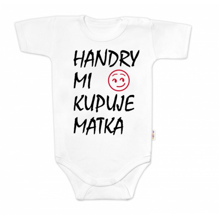 Body krátky rukáv Handry mi kupuje matka, Baby Nellys, biele, veľ. 62 Body krátky rukáv Handry mi kupuje matka, Baby Nellys, biele, veľ. 62