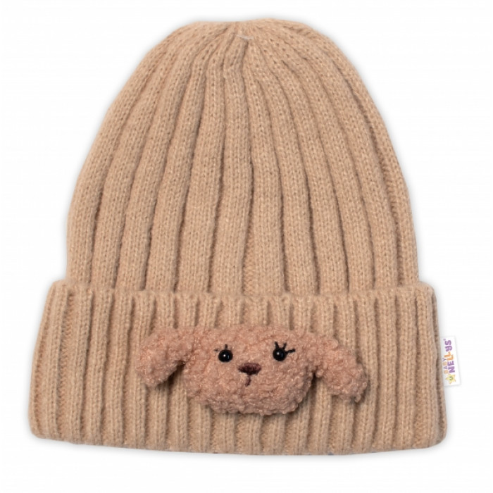 Detská zimná čiapka Bear, Baby Nellys - cappuccino, veľ. 48-54 cm Detská zimná čiapka Bear, Baby Nellys - cappuccino, veľ. 48-54 cm
