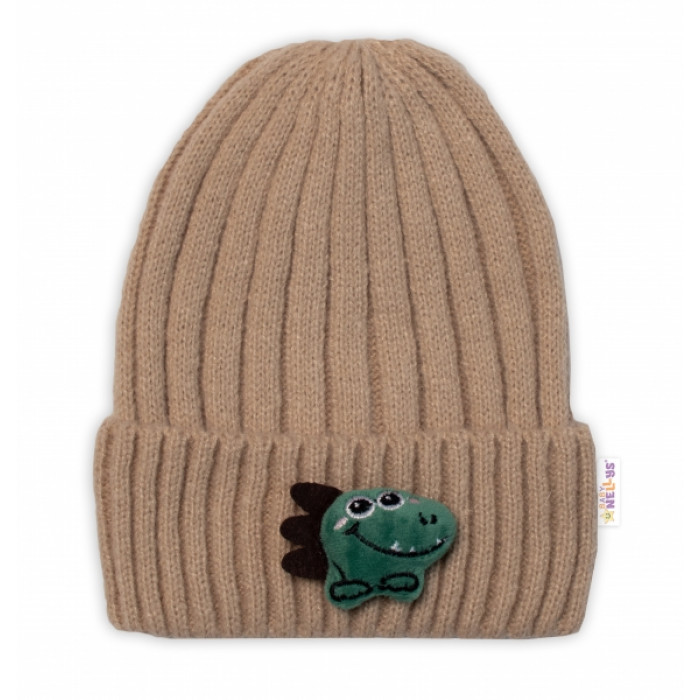 Detská zimná čiapka Dino, Baby Nellys - cappuccino, veľ. 48-54 cm Detská zimná čiapka Dino, Baby Nellys - cappuccino, veľ. 48-54 cm
