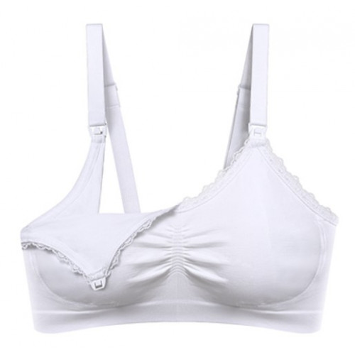 Dojčiacia podprsenka s čipkou BabyOno, biela, C75-80 cm