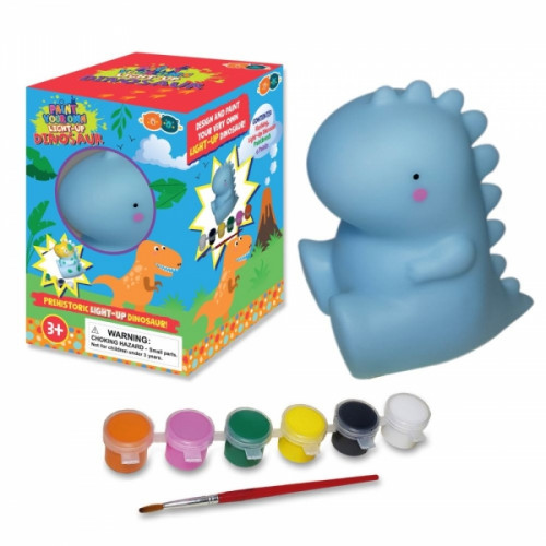 Svietiaci Dinosaurus na vymaľovanie + farbičky, štetec, Barney&Buddy