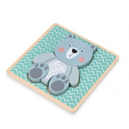Adam Toys Edukačný vkladačka Medveď - mätová