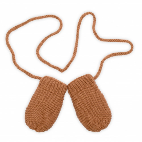 Detská sada, zimná čiapka so šálom + rukavičky 3D, Teddy Bear - hnedá