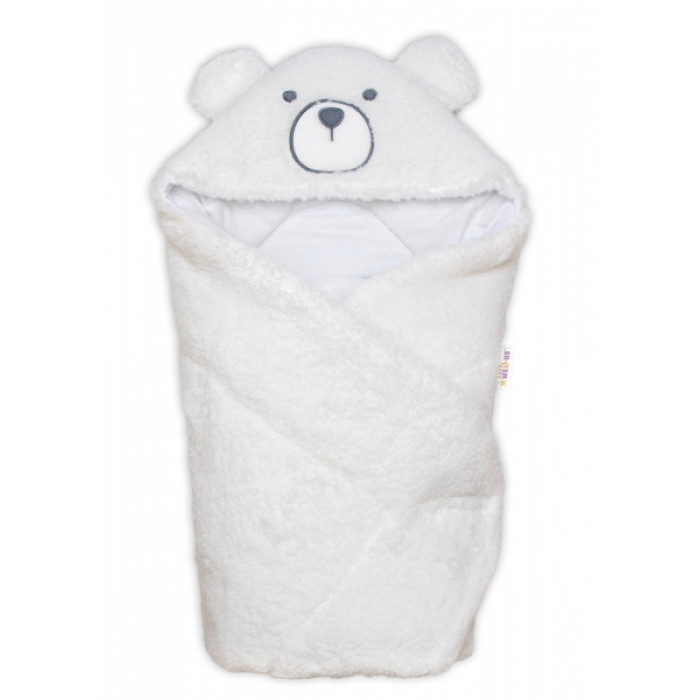 Baránková zavinovačka s kapucňou bavlna / baránok, Teddy Bear - biela/smotana Baránková zavinovačka s kapucňou bavlna / baránok, Teddy Bear - biela/smotana