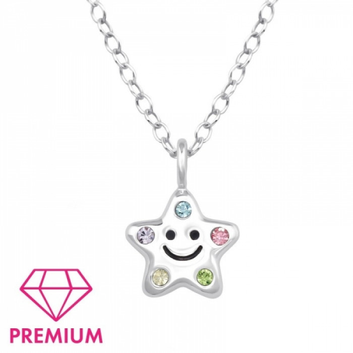 Detská strieborná retiazka s príveskom Star Smile premium Detská strieborná retiazka s príveskom Star Smile premium