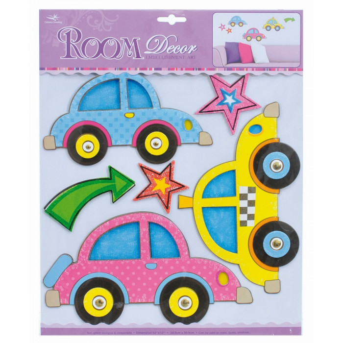 Decor Room Detské priestorové samolepky na stenu - auta