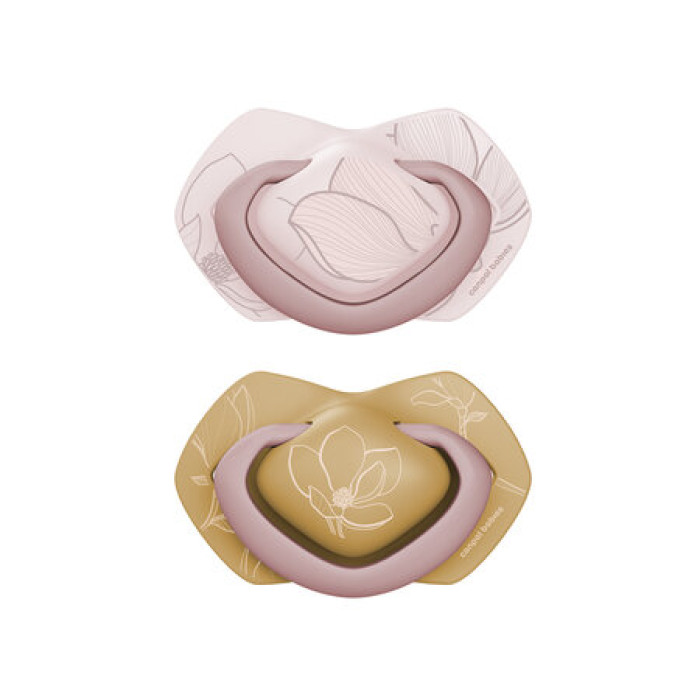 Cumlík Light Touch 0–6 m silikónový symetrický 2 ks GOLD Pink – ortodontický, BPA free