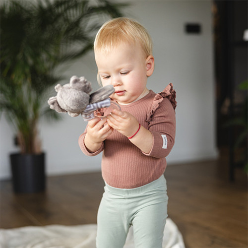 Plyšová hrkálka s hryzátkom Koala Coco, sivá
