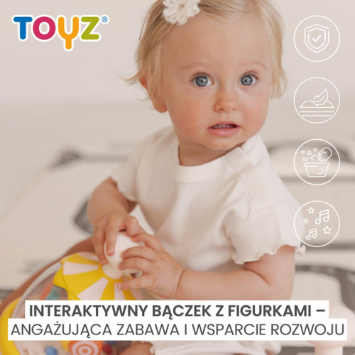 Toyz Edukačná hračka Kolotoč so zvieratkami – žltá, kolotoč, 6m+