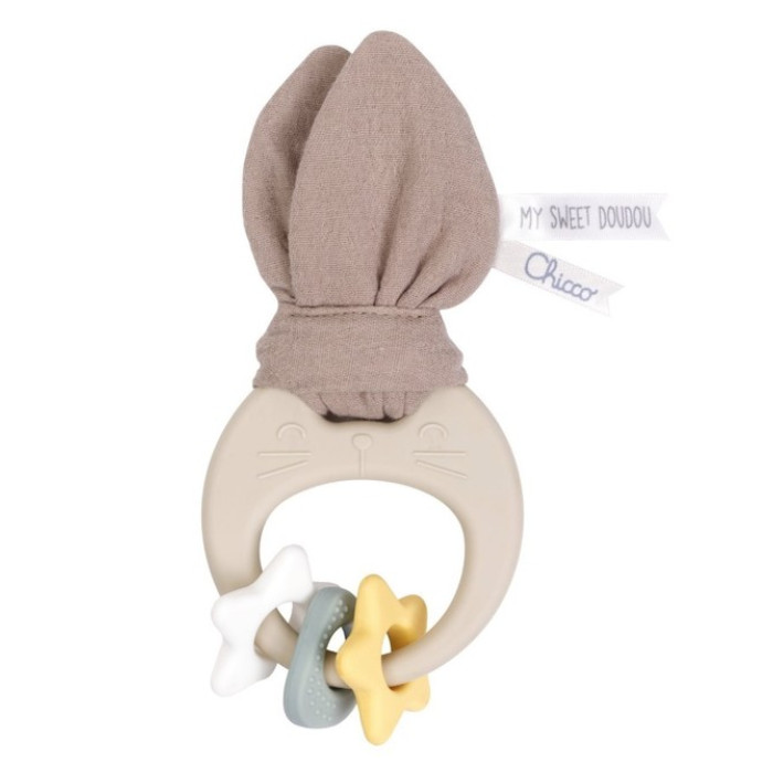 CHICCO Multisenzorické hryzátko Králik My Sweet Doudou – silikónové hryzátko pre bábätko