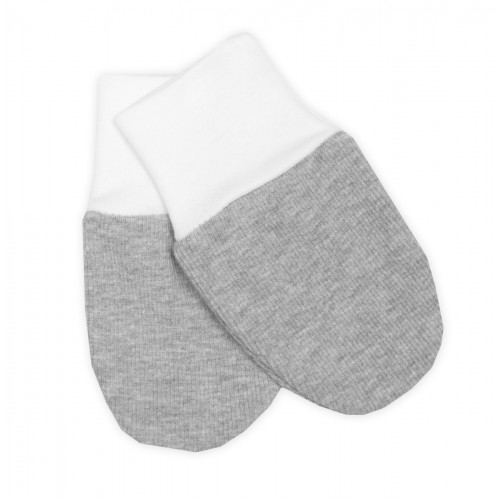 Rebrovaná sada, Star 5D, body, polodupačky, kabátik, čiapka, rukavice - sivá, biela, 62