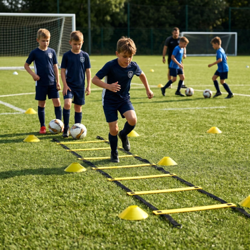 Detská futbalová tréningová súprava – koordinačný rebrík, tréningové kužele a taška 6 m